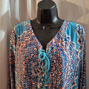 Bohemian Blue Printed Swim Coverup